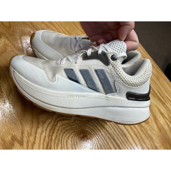 Adidas Cloudfoam Sneaker Women's 6.5 White Lace Up Running Shoes HWA 1Y3001 S25 - Picture 2 of 8